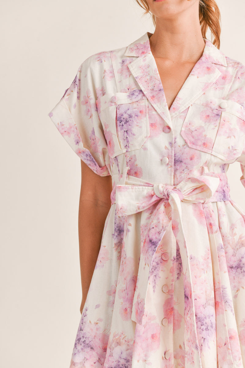 FREYA SAFARI BELTED DRESS