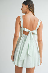 HOLLAND SCALLOP DETAIL MINI DRESS