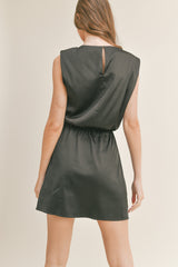 ASHLEY SLEEVELESS SATIN MINI DRESS