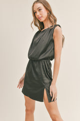 ASHLEY SLEEVELESS SATIN MINI DRESS