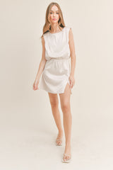 ASHLEY SLEEVELESS SATIN MINI DRESS