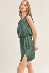 ASHLEY SLEEVELESS SATIN MINI DRESS