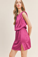 ASHLEY SLEEVELESS SATIN MINI DRESS