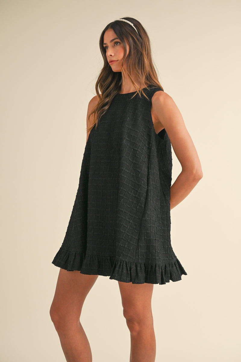 BLUEBELL RUFFLE LEEVELESS MINI DRESS