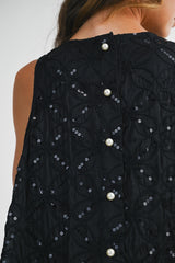 EISLEY FLORAL SEQUIN RUFFLE DRESS