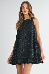 EISLEY FLORAL SEQUIN RUFFLE DRESS