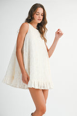 EISLEY FLORAL SEQUIN RUFFLE DRESS