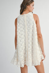 KAYDENCE FLOWER APPLIQUE SLEEVELESS DRESS