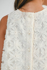 KAYDENCE FLOWER APPLIQUE SLEEVELESS DRESS