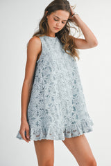 KAYDENCE FLOWER APPLIQUE SLEEVELESS DRESS