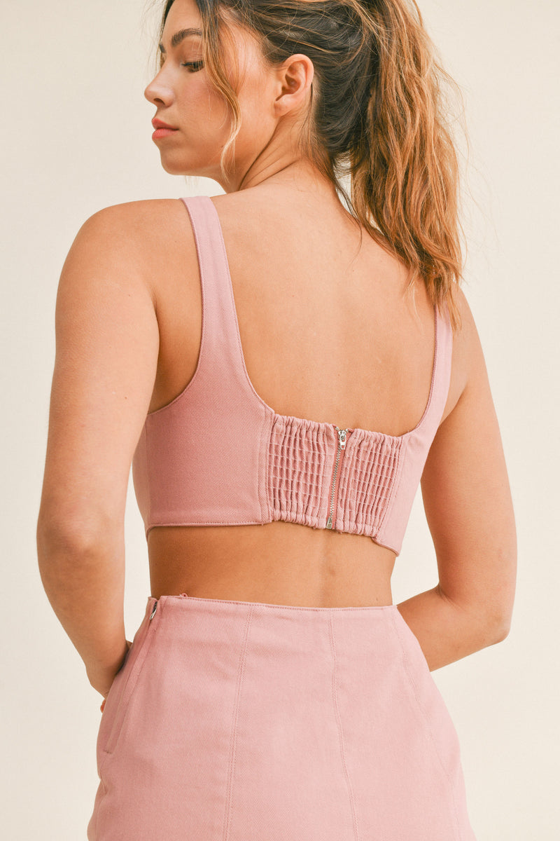 DAKOTA CUTOUT DENIM MINI DRESS