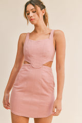 DAKOTA CUTOUT DENIM MINI DRESS