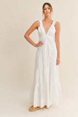 KARA RUFFLE DETAILED SHOULDER MAXI DRESS
