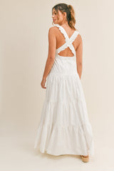 KARA RUFFLE DETAILED SHOULDER MAXI DRESS