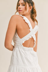 KARA RUFFLE DETAILED SHOULDER MAXI DRESS