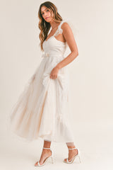 ERIKA ORGANZA FLORAL MAXI DRESS
