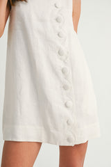 KAIA SCALLOP WITH LINEN MINI DRESS