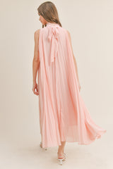 FRIDA PLEATED HALTER NECK MIDI DRESS