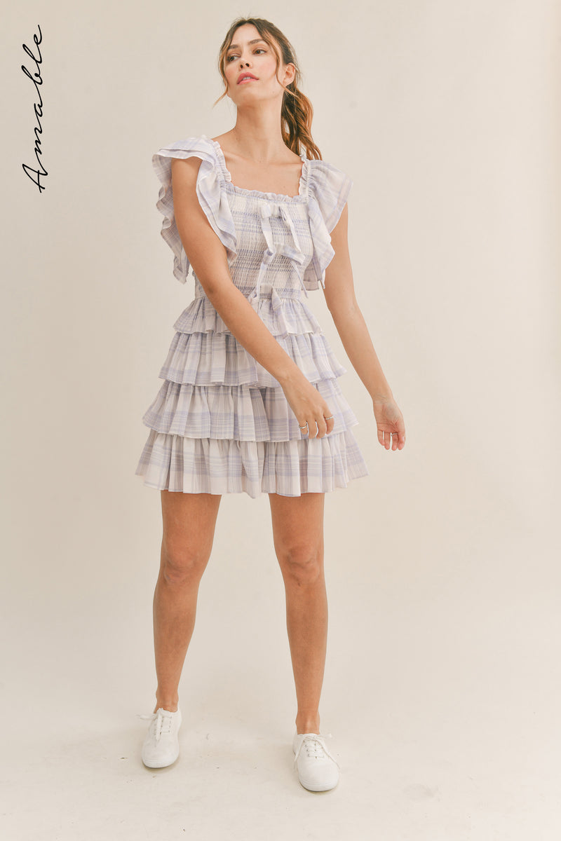 Flora mini ruffle outlet dress