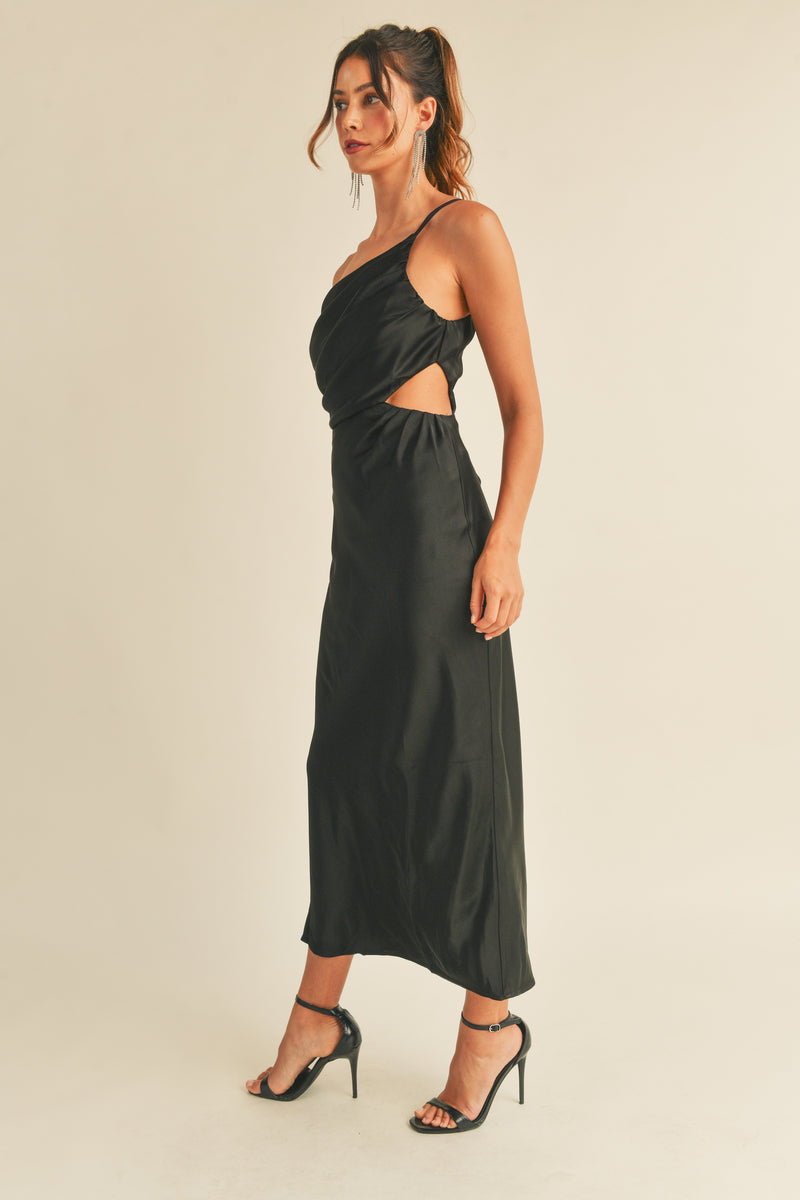 ODILE ONE SHOULDER MIDI DRESS