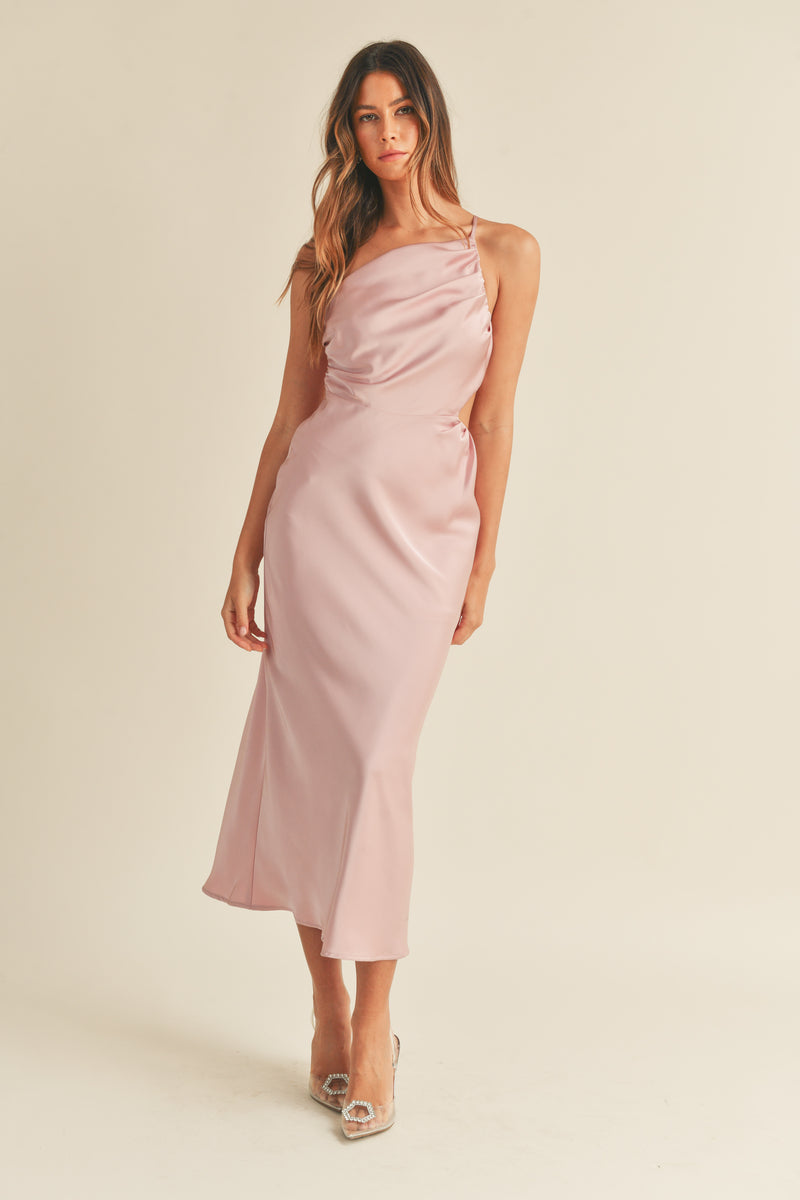 ODILE ONE SHOULDER MIDI DRESS