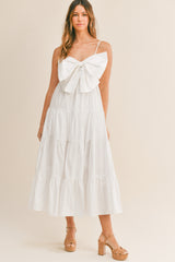 JAINA BOW TIERED MIDI DRESS