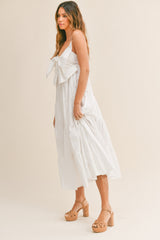 JAINA BOW TIERED MIDI DRESS