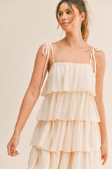 BAILEE RUFFLE TIERED MIDI DRESS