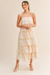 BAILEE RUFFLE TIERED MIDI DRESS