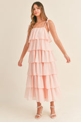 BAILEE RUFFLE TIERED MIDI DRESS