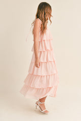 BAILEE RUFFLE TIERED MIDI DRESS