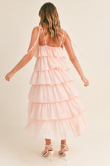 BAILEE RUFFLE TIERED MIDI DRESS