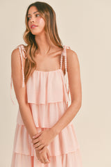 BAILEE RUFFLE TIERED MIDI DRESS