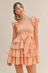 CARLY TIERED RUFFLE MINI DRESS