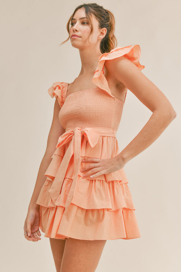 MELODY TIERED RUFFLE MINI DRESS