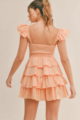 CARLY TIERED RUFFLE MINI DRESS