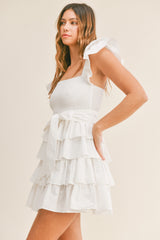 CARLY TIERED RUFFLE MINI DRESS