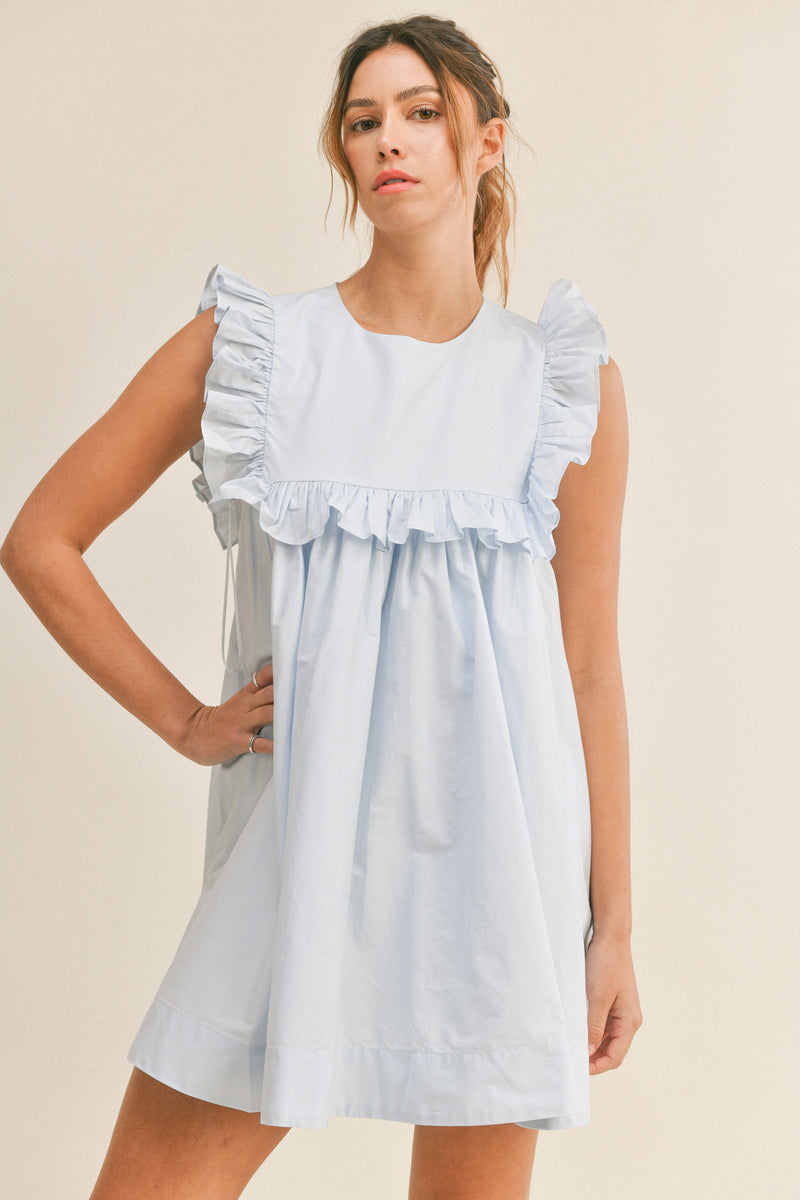 DAMIRIS RUFFLED SLEEVE MINI DRESS