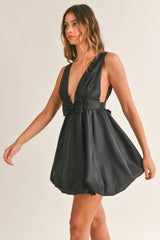 DURI BOW TIED BUBBLE HEM MINI DRESS