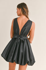 DURI BOW TIED BUBBLE HEM MINI DRESS