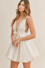 DURI BOW TIED BUBBLE HEM MINI DRESS