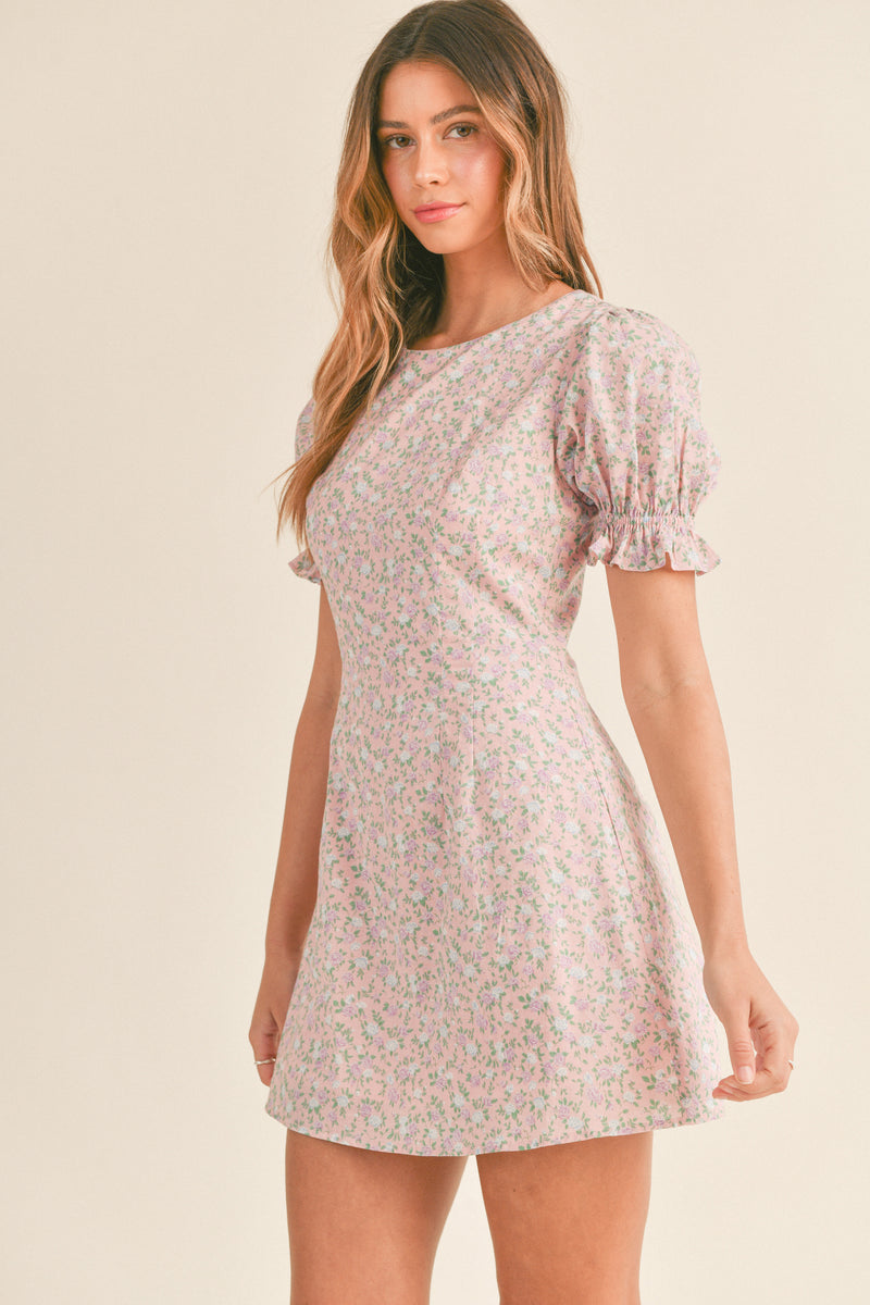 CALI PUFFED SLEEVE MINI DRESS