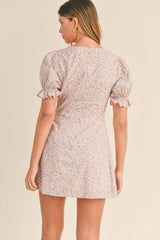 CALI PUFFED SLEEVE MINI DRESS