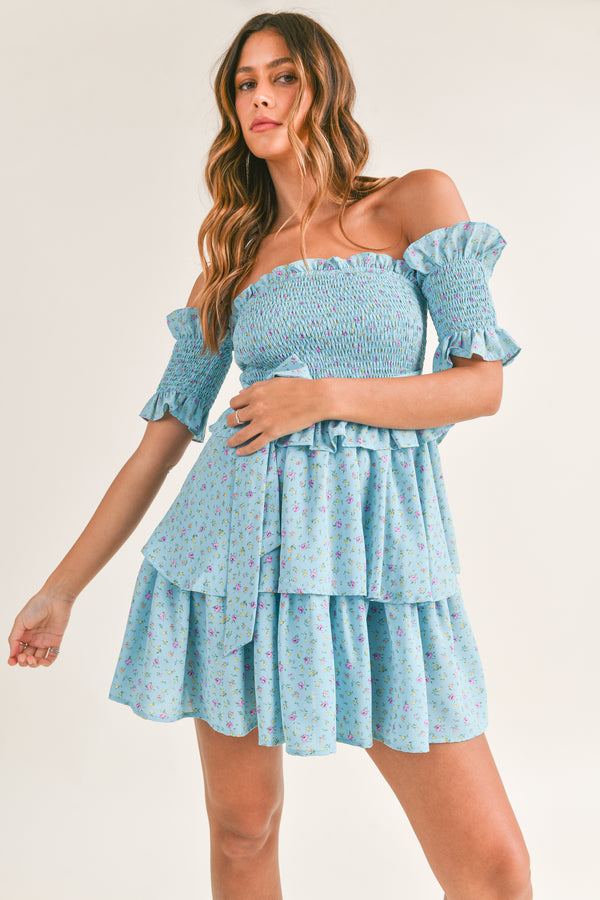 YARETZI OFF SHOULDER MINI DRESS