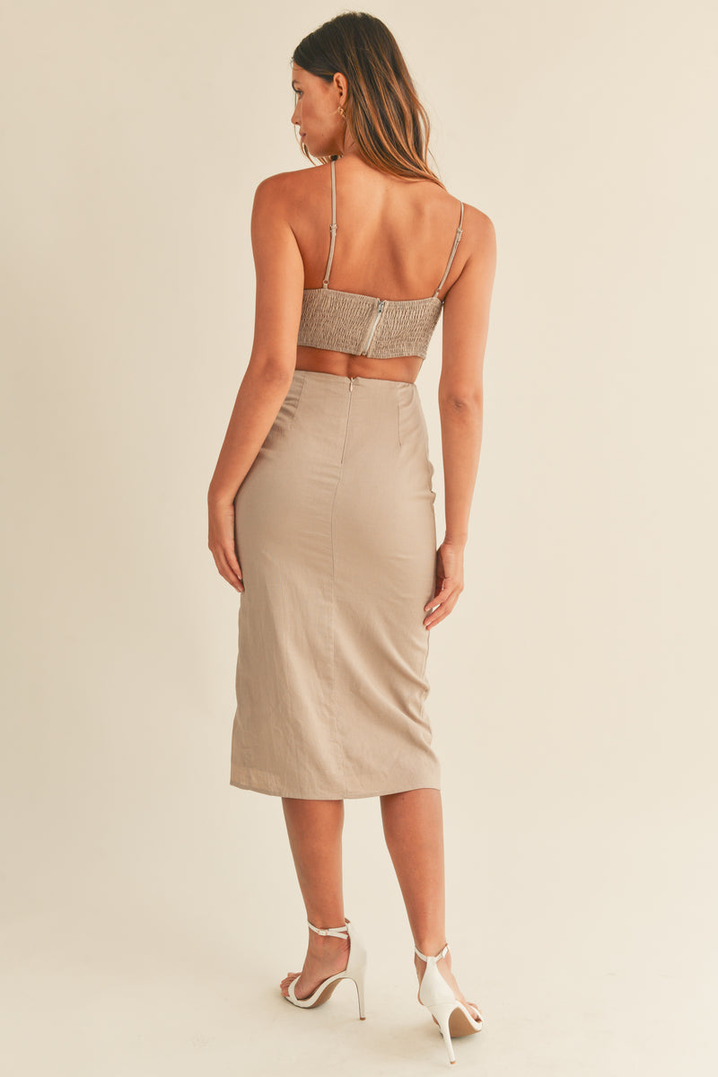 MIGNON ONE STRAP CUT OUT MIDI DRESS