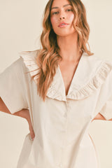 NOEMI RUFFLE DETAIL SAILOR COLLAR MINI DRESS
