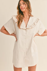 NOEMI RUFFLE DETAIL SAILOR COLLAR MINI DRESS