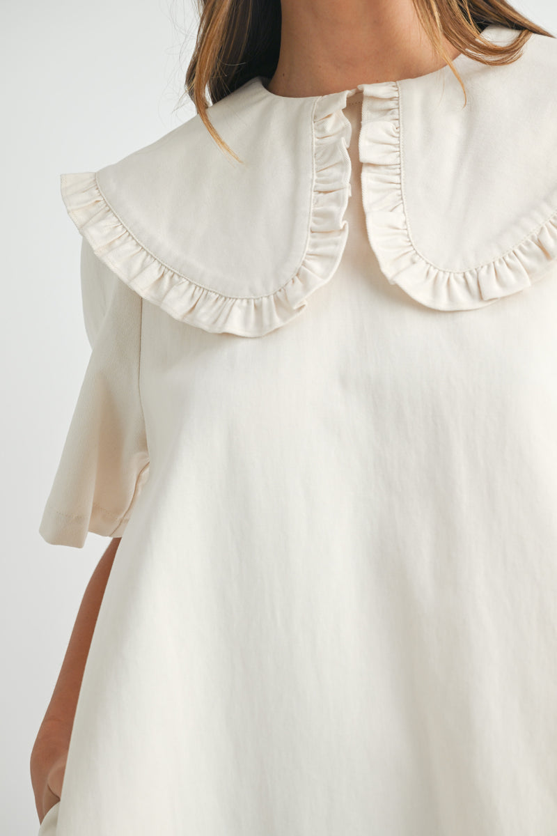 white peter pan collar dress ZANIYAH PETER PAN COLLAR DRESS – Mable Clothing