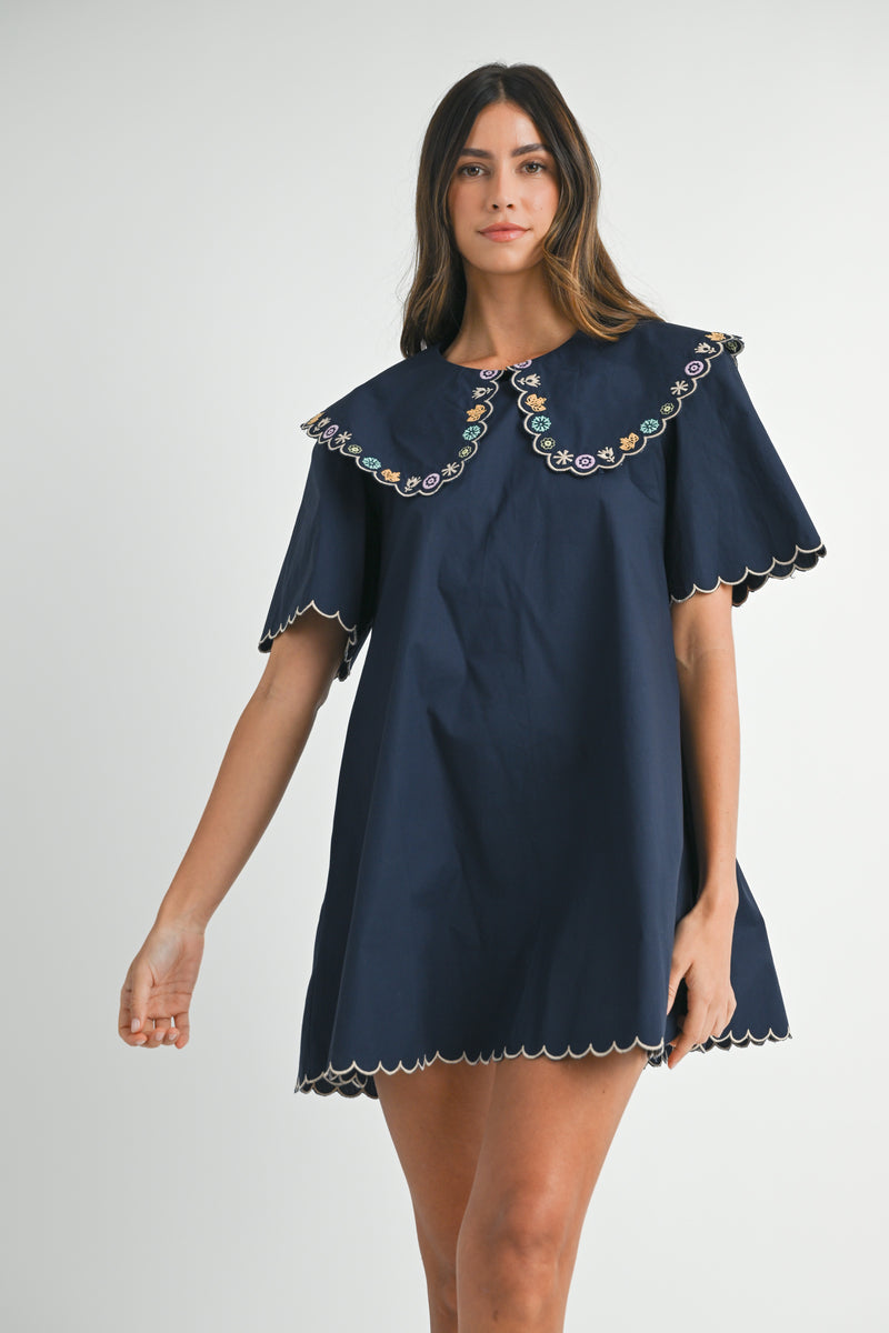 AGNIESZKA EMBROIDERED DENIM MINI DRESS – Mable Clothing