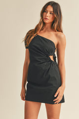 JOLIE ONE SHOULDER PUFF SLEEVE MINI DRESS